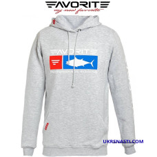 Худи Favorite HM4 прямоугольное лого цвет серый